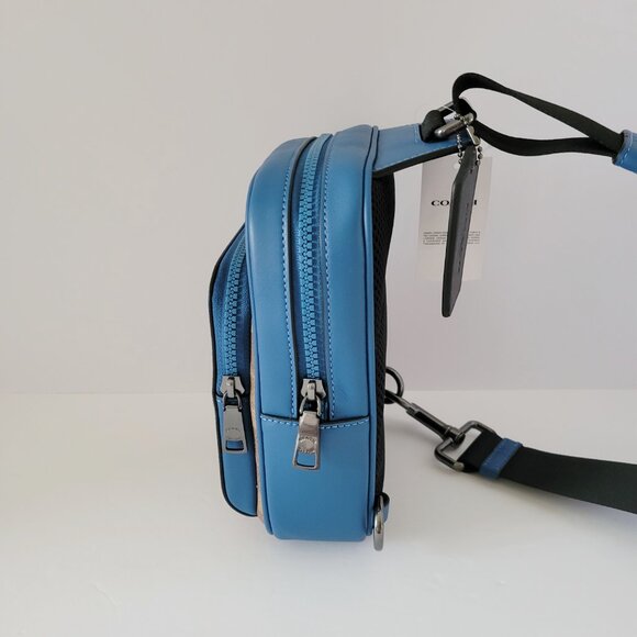 Coach CY912 Racer Sling Pack Signature Colorblock Messenger Bag Tan Pacifi - Picture 3 of 7